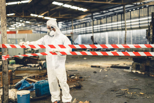 Professional Biohazard Cleanup technician working in Glendora, CA